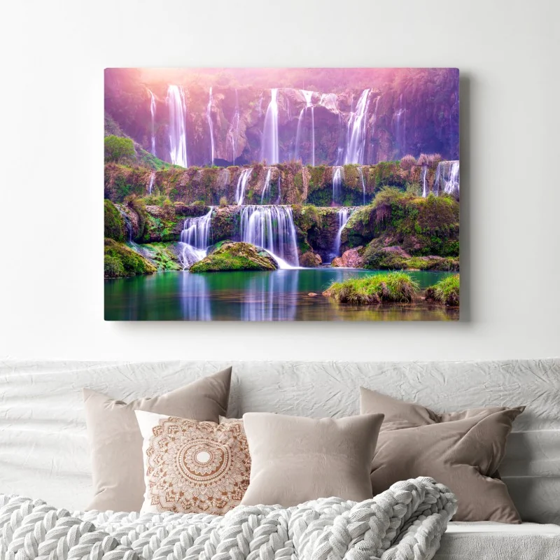 Obraz na płótnie spokojny wodospad Jiulong w Luoping, Chiny – Wallissimo® Obraz na płótnie spokojny wodospad Jiulong w Luoping, Chiny – Wallissimo®