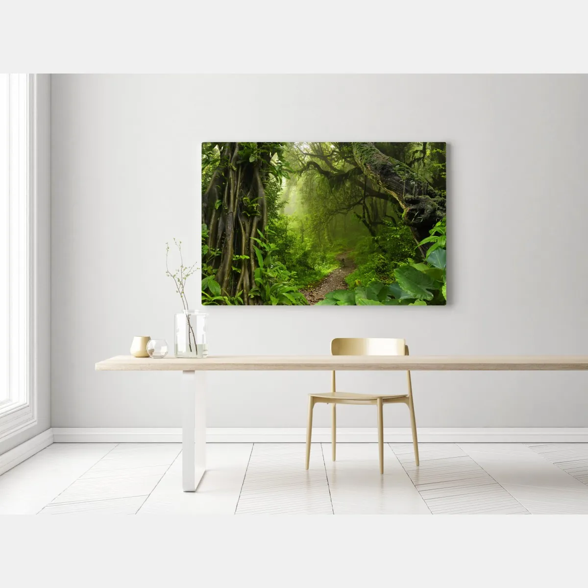 Obraz na płótnie bujna mglista leśna ścieżka – Wallissimo® Obraz na płótnie bujna mglista leśna ścieżka – Wallissimo®