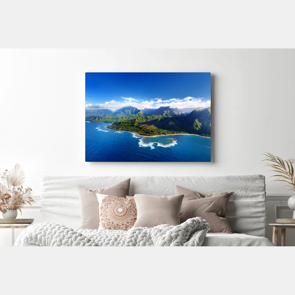 Obraz na płótnie panorama tropikalnego wybrzeża z lotu ptaka – Wallissimo® Obraz na płótnie panorama tropikalnego wybrzeża z lotu ptaka – Wallissimo®