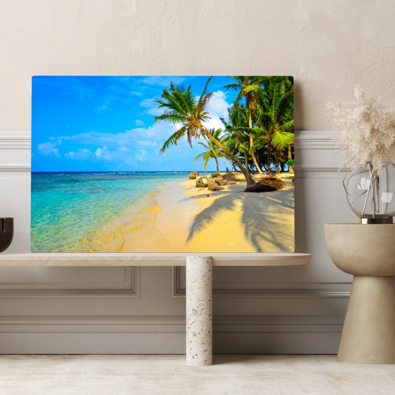 Obraz na płótnie tropikalna turkusowa plaża – Wallissimo® Obraz na płótnie tropikalna turkusowa plaża – Wallissimo®