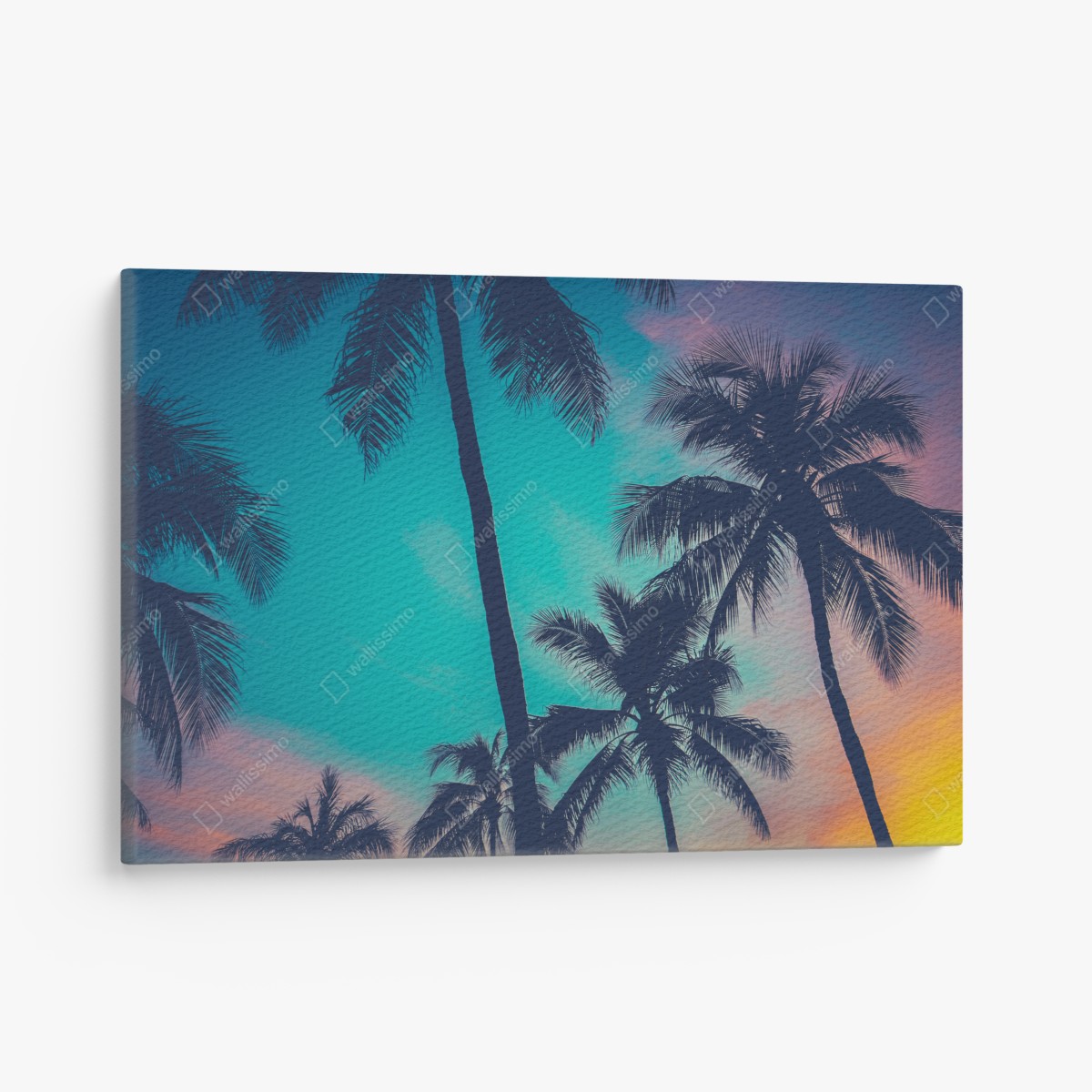 Canvas print vintage palm trees in Hawaii at sunset