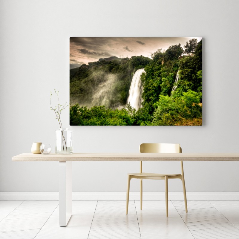 Obraz na płótnie wodospad Marmore w Umbrii: mglista zieleń – Wallissimo® Obraz na płótnie wodospad Marmore w Umbrii: mglista zieleń – Wallissimo®