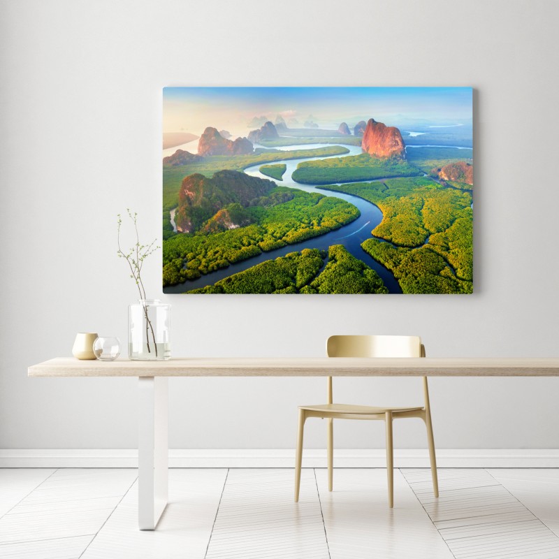 Obraz na płótnie wschód słońca nad Zatoką Phang Nga – Wallissimo® Obraz na płótnie wschód słońca nad Zatoką Phang Nga – Wallissimo®