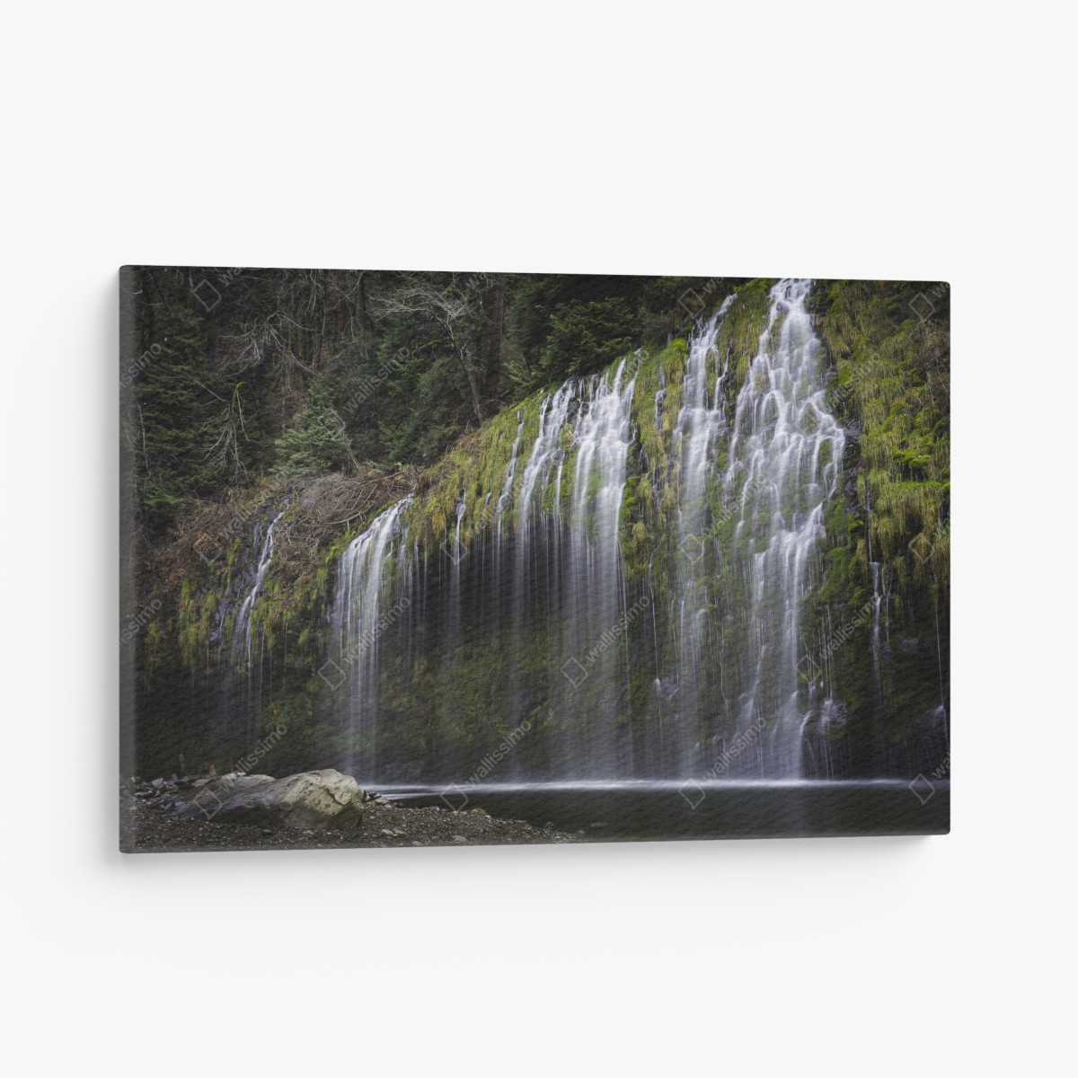 Canvas print mossy waterfall in forest