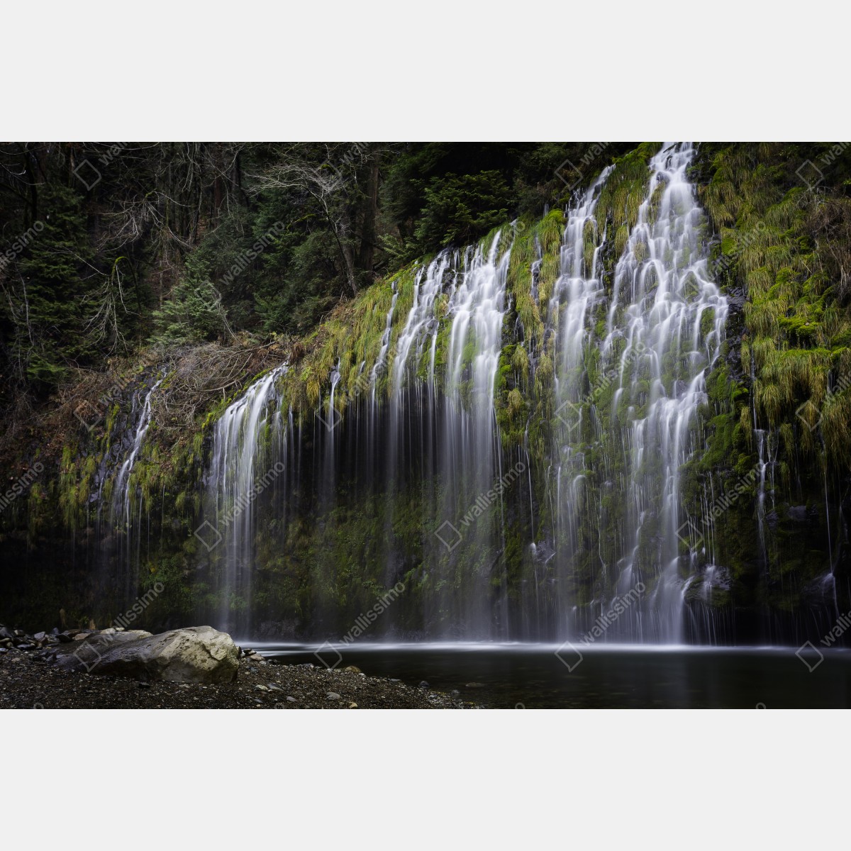 Obraz na płótnie wodospad porośnięty mchem w lesie – Wallissimo® Obraz na płótnie wodospad porośnięty mchem w lesie – Wallissimo®