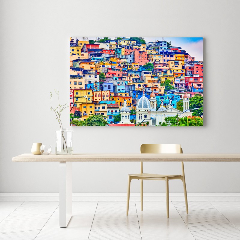 Obraz na płótnie kolorowe domy Las Peñas na wzgórzu Santa Ana, Guayaquil – Wallissimo® Obraz na płótnie kolorowe domy Las Peñas na wzgórzu Santa Ana, Guayaquil – Wallissimo®