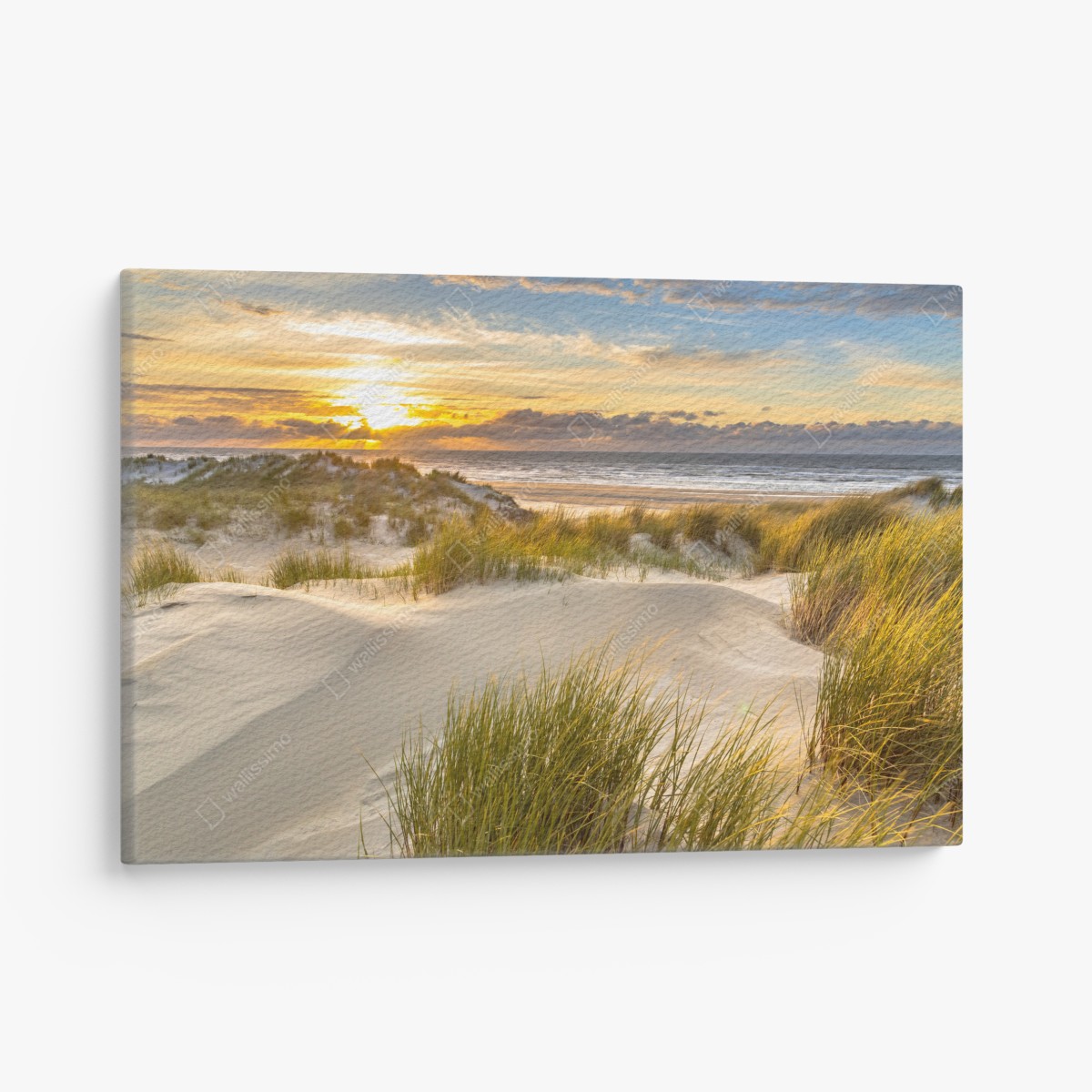 Canvas print sunset over Ameland dunes