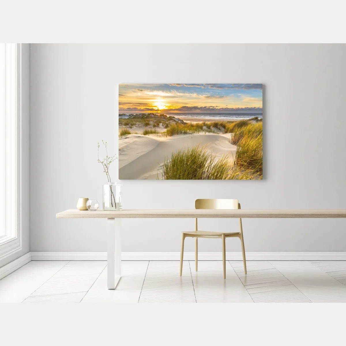 Obraz na płótnie zachód słońca nad wydmami Ameland – Wallissimo® Obraz na płótnie zachód słońca nad wydmami Ameland – Wallissimo®