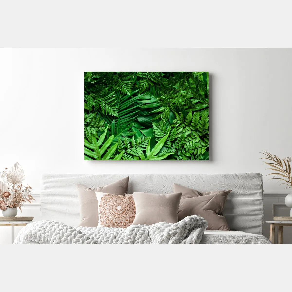 Obraz na płótnie bujny zielony wzór liści – Wallissimo® Obraz na płótnie bujny zielony wzór liści – Wallissimo®