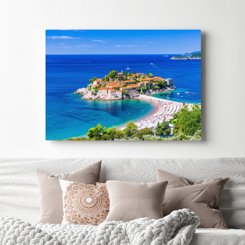 Obraz na płótnie Sveti Stefan, Czarnogóra historyczny kurort na wyspie