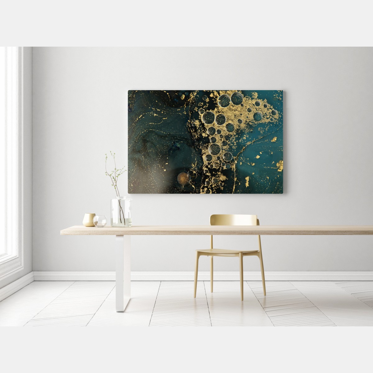 Obraz na płótnie turkusowo-złota abstrakcyjna marmurkowa faktura – Wallissimo® Obraz na płótnie turkusowo-złota abstrakcyjna marmurkowa faktura – Wallissimo®