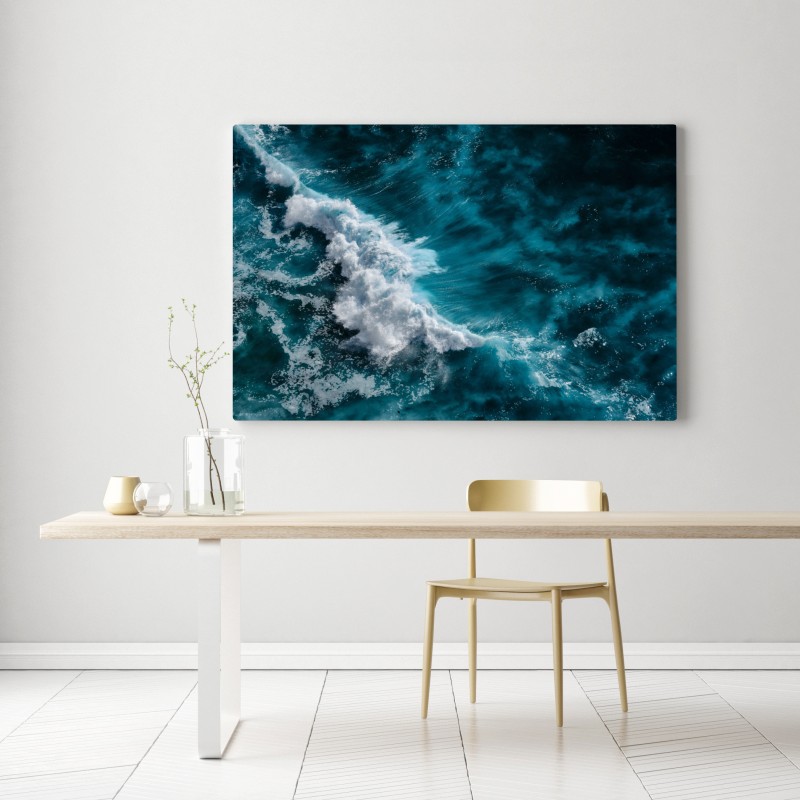 Obraz na płótnie turkusowe fale oceanu z lotu ptaka Bali – Wallissimo® Obraz na płótnie turkusowe fale oceanu z lotu ptaka Bali – Wallissimo®