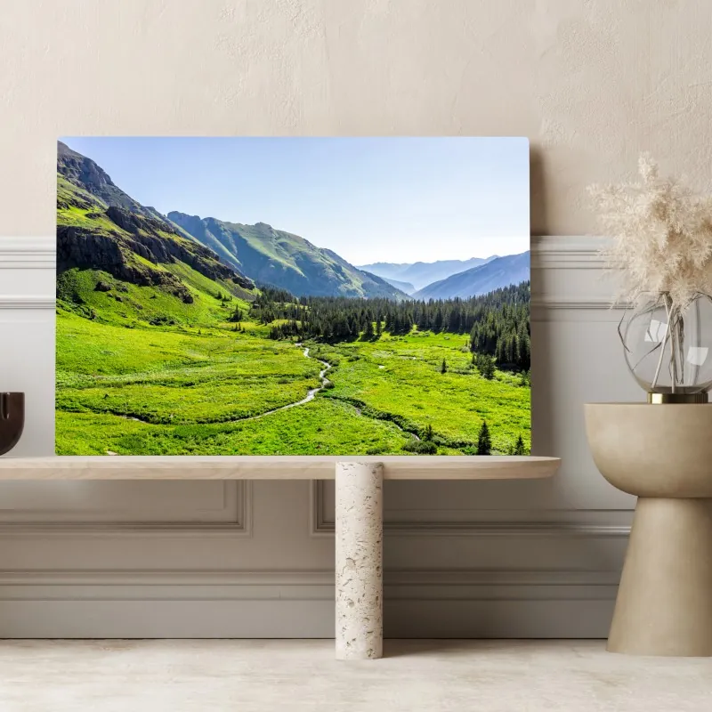 Obraz na płótnie spokojna alpejska dolina – Wallissimo® Obraz na płótnie spokojna alpejska dolina – Wallissimo®