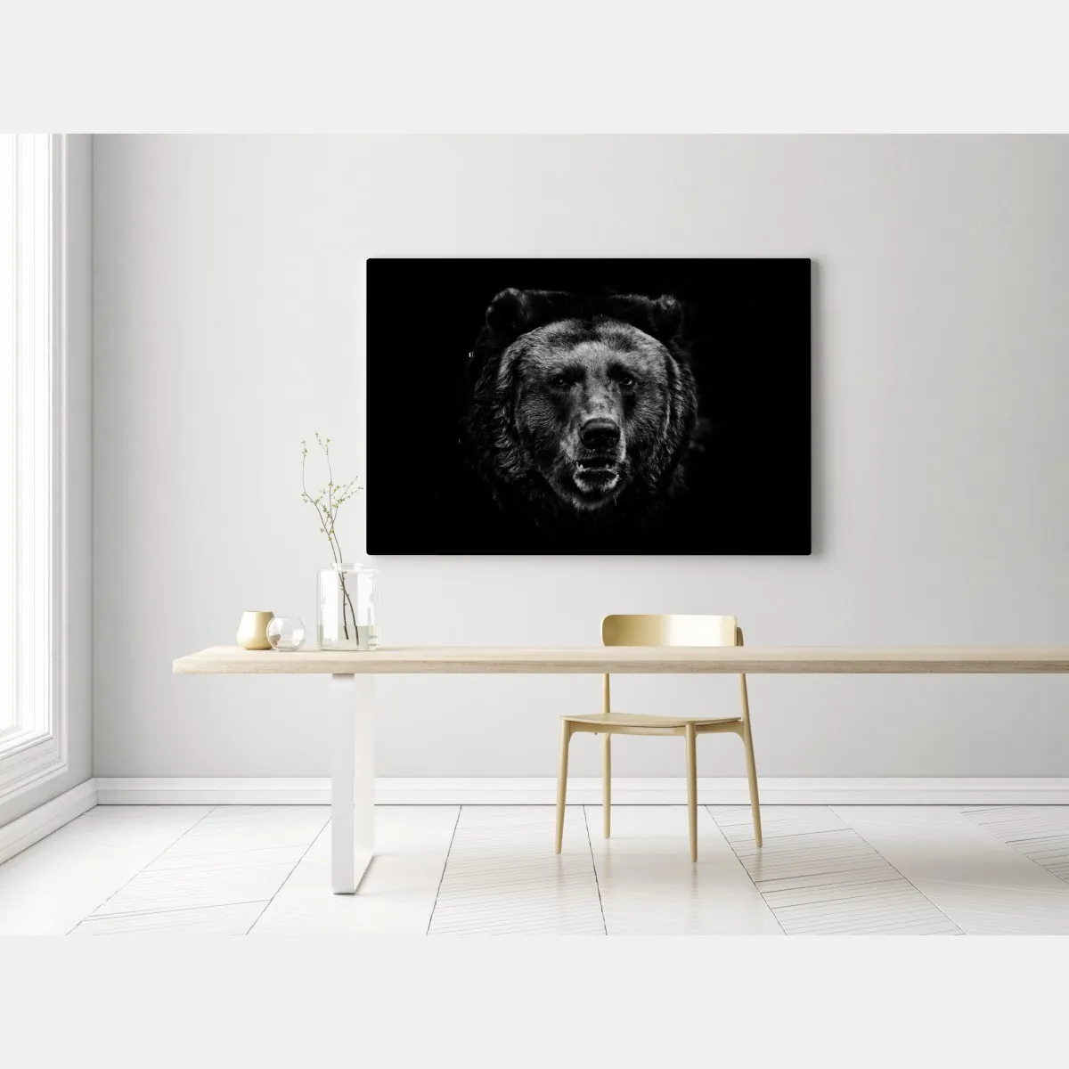 Obraz na płótnie mroczny portret niedźwiedzia grizzly – Wallissimo® Obraz na płótnie mroczny portret niedźwiedzia grizzly – Wallissimo®