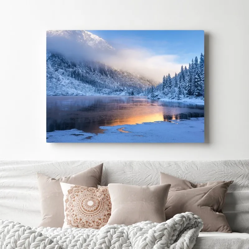 Obraz na płótnie zimowy wschód słońca w Tatrach Wysokich – Wallissimo® Obraz na płótnie zimowy wschód słońca w Tatrach Wysokich – Wallissimo®
