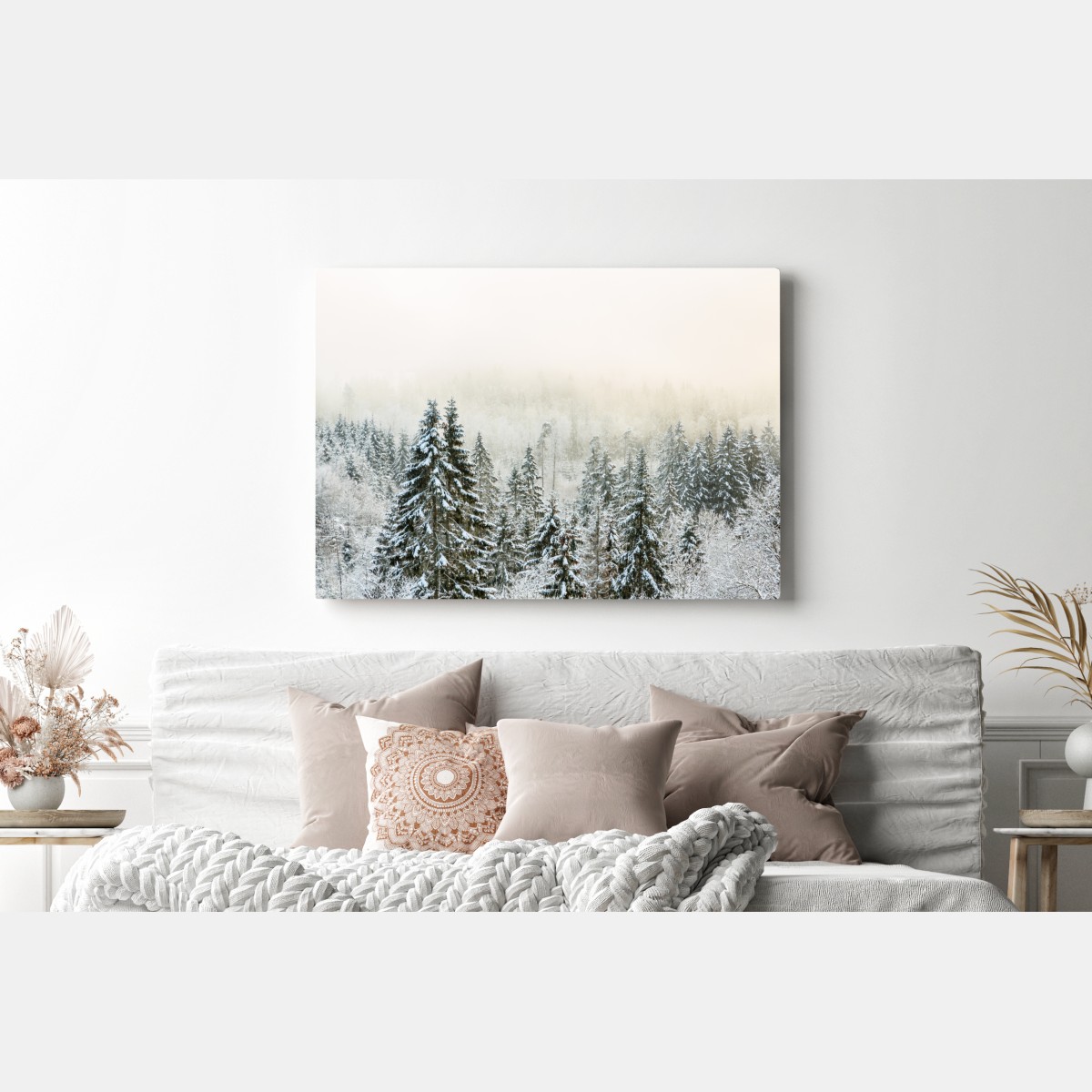 Obraz na płótnie zimowy las w delikatnej mgle – Wallissimo® Obraz na płótnie zimowy las w delikatnej mgle – Wallissimo®