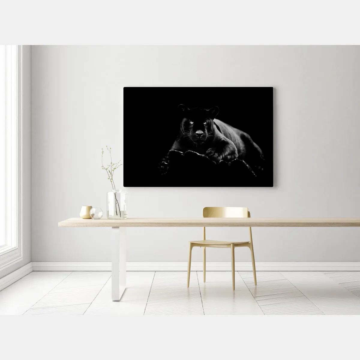 Obraz na płótnie majestatyczny portret czarnej pantery – Wallissimo® Obraz na płótnie majestatyczny portret czarnej pantery – Wallissimo®