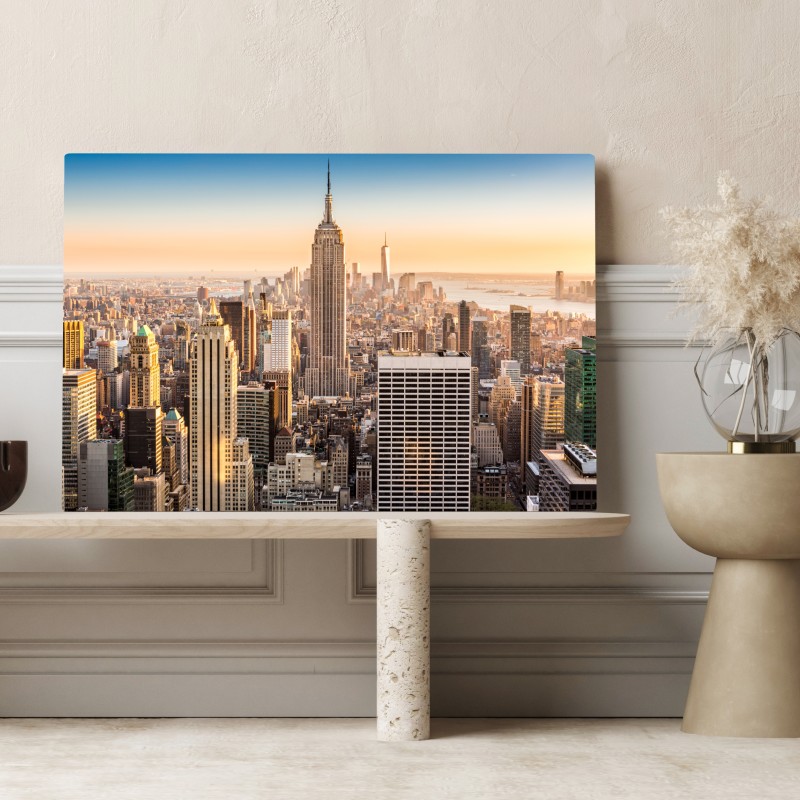 Obraz na płótnie Nowy Jork panorama miasta o zachodzie słońca – Wallissimo® Obraz na płótnie Nowy Jork panorama miasta o zachodzie słońca – Wallissimo®