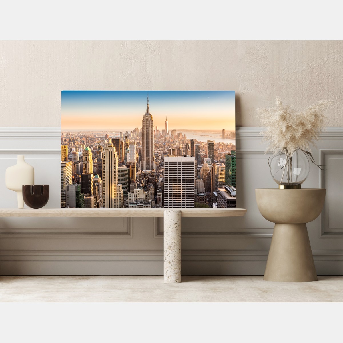 Obraz na płótnie Nowy Jork panorama miasta o zachodzie słońca – Wallissimo® Obraz na płótnie Nowy Jork panorama miasta o zachodzie słońca – Wallissimo®