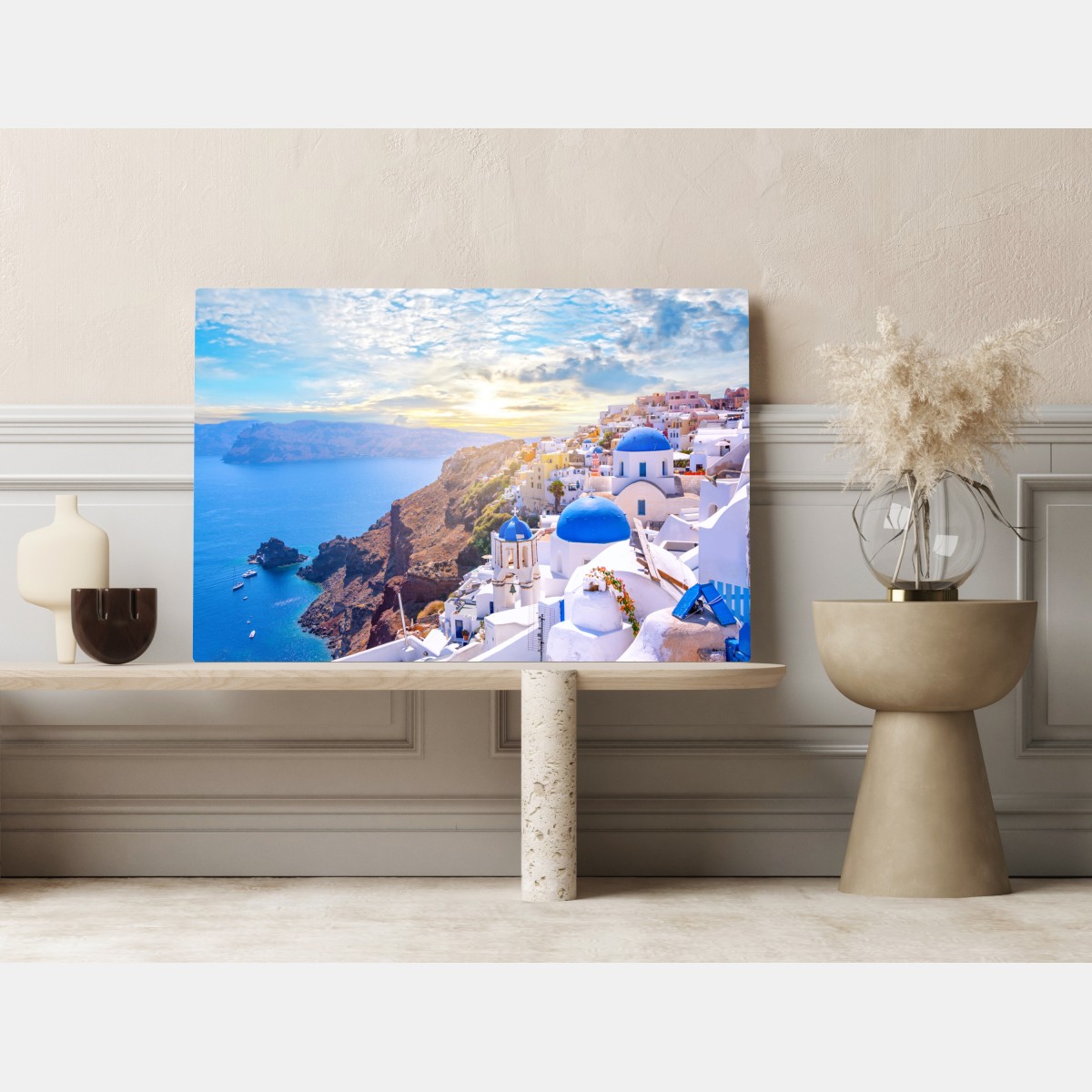 Obraz na płótnie słoneczna wieś Oia na kalderze Santorini – Wallissimo® Obraz na płótnie słoneczna wieś Oia na kalderze Santorini – Wallissimo®
