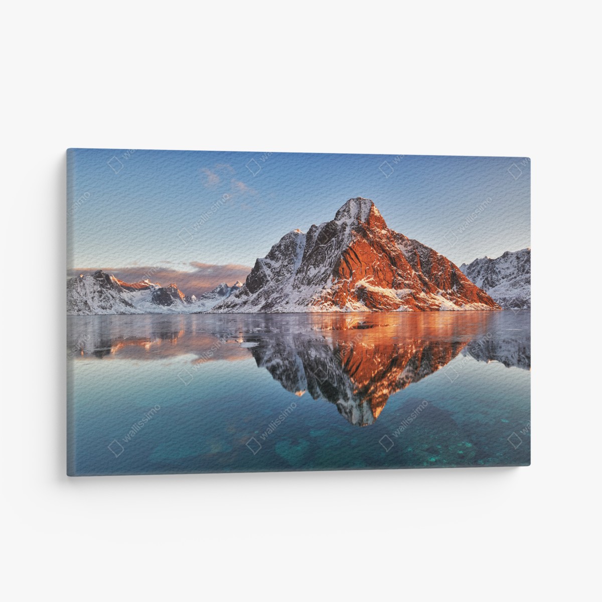 Canvas print Lofoten sunrise mountain reflection