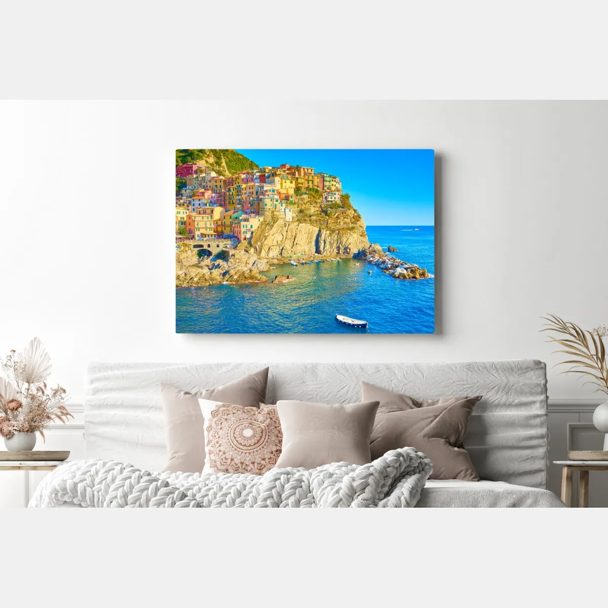 Obraz na płótnie kolorowa wioska nadmorska Cinque Terre – Wallissimo® Obraz na płótnie kolorowa wioska nadmorska Cinque Terre – Wallissimo®