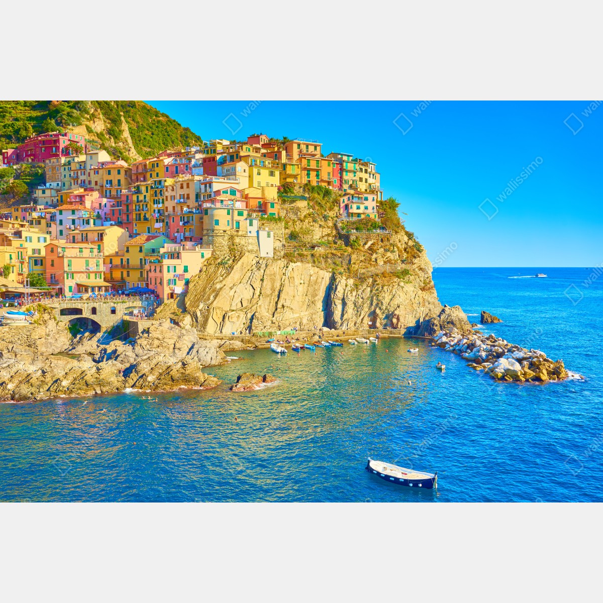 Obraz na płótnie kolorowa wioska nadmorska Cinque Terre – Wallissimo® Obraz na płótnie kolorowa wioska nadmorska Cinque Terre – Wallissimo®