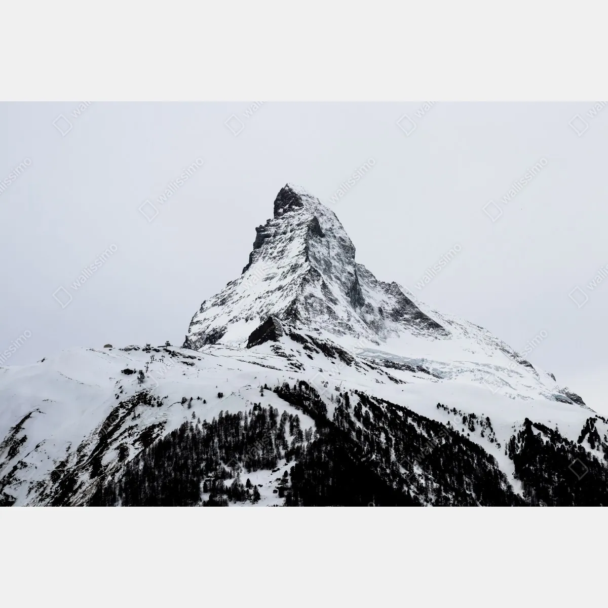 Obraz na płótnie samotny pokryty śniegiem szczyt górski – Wallissimo® Obraz na płótnie samotny pokryty śniegiem szczyt górski – Wallissimo®