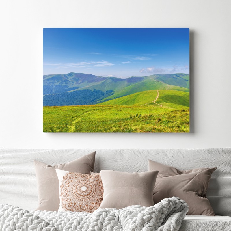 Obraz na płótnie słoneczna łąka Borżawa, Zakarpacie, Ukraina – Wallissimo® Obraz na płótnie słoneczna łąka Borżawa, Zakarpacie, Ukraina – Wallissimo®