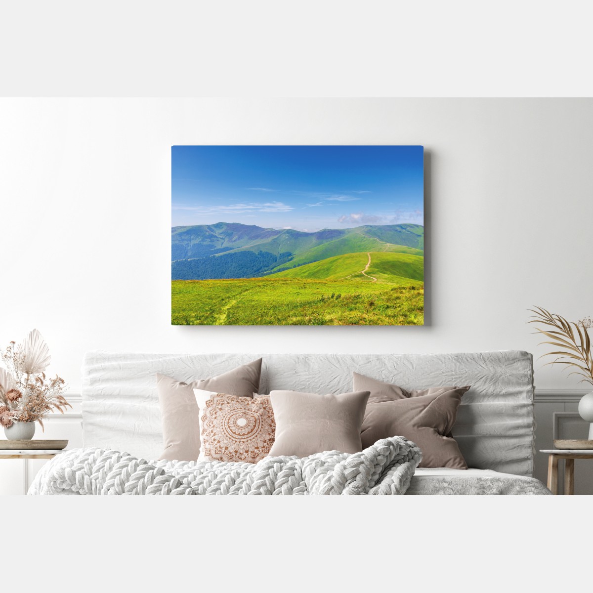 Obraz na płótnie słoneczna łąka Borżawa, Zakarpacie, Ukraina – Wallissimo® Obraz na płótnie słoneczna łąka Borżawa, Zakarpacie, Ukraina – Wallissimo®