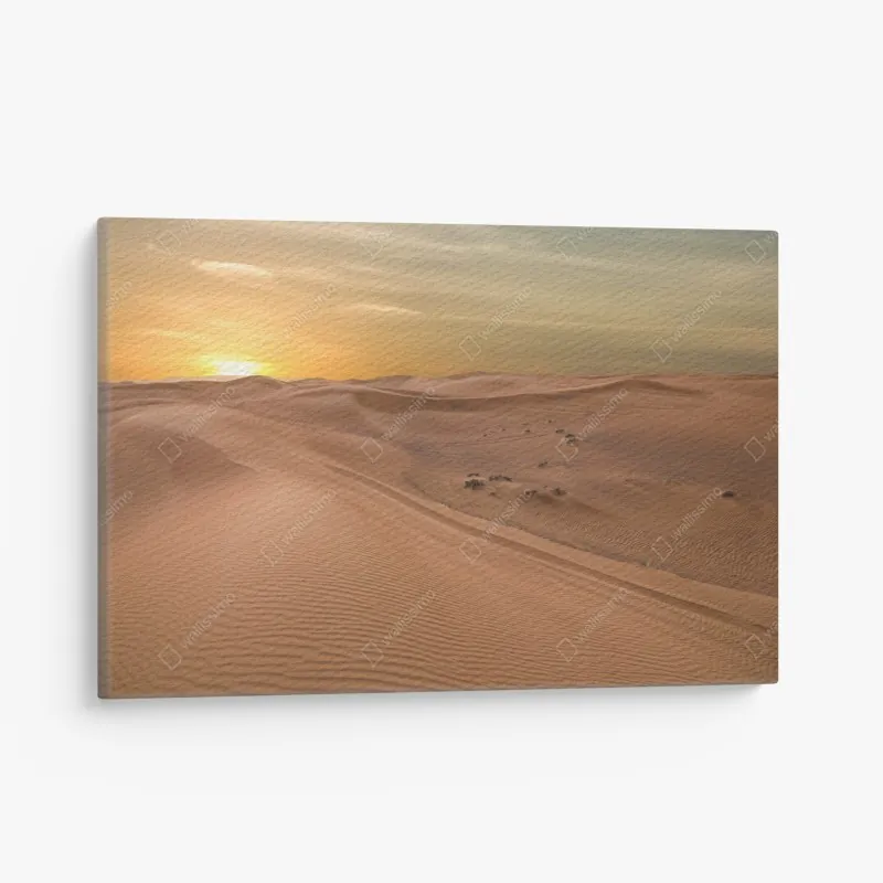 Obraz na płótnie zachód słońca nad pustynią ZEA