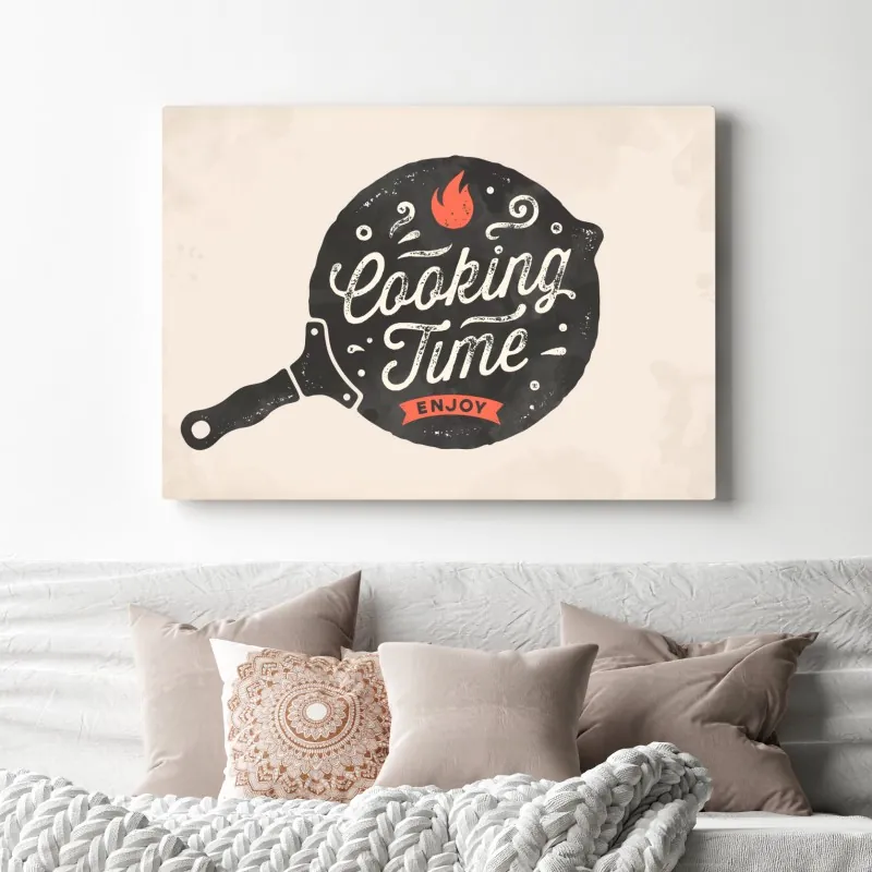 Obraz na płótnie cooking time retro dekoracja kuchenna – Wallissimo® Obraz na płótnie cooking time retro dekoracja kuchenna – Wallissimo®