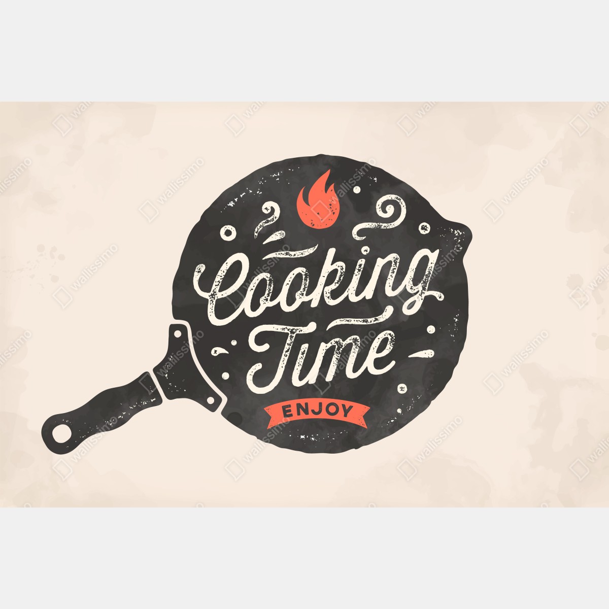 Obraz na płótnie cooking time retro dekoracja kuchenna – Wallissimo® Obraz na płótnie cooking time retro dekoracja kuchenna – Wallissimo®