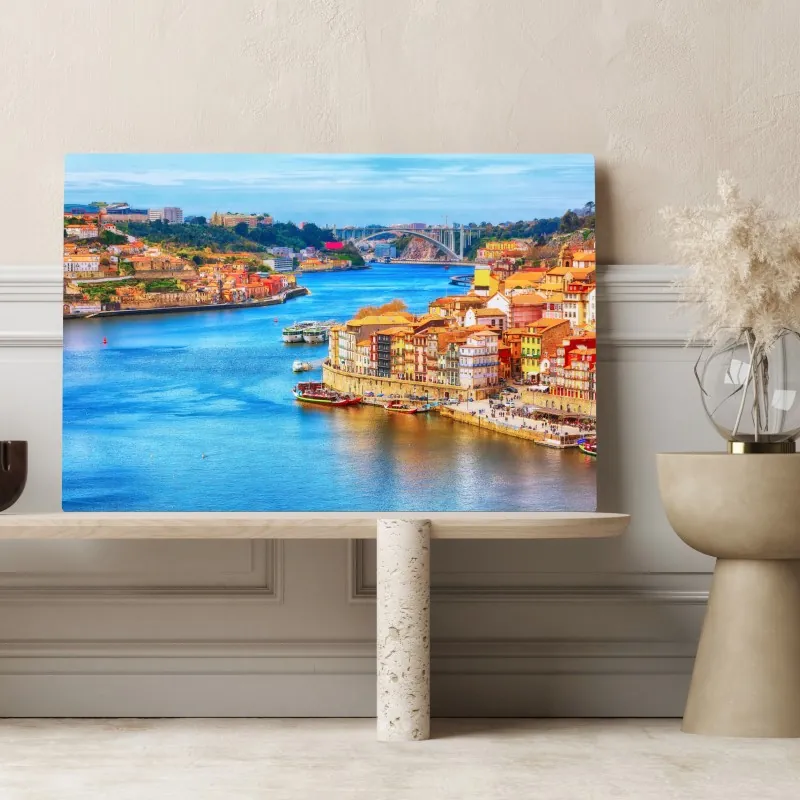 Obraz na płótnie Porto nabrzeżna panorama – Wallissimo® Obraz na płótnie Porto nabrzeżna panorama – Wallissimo®