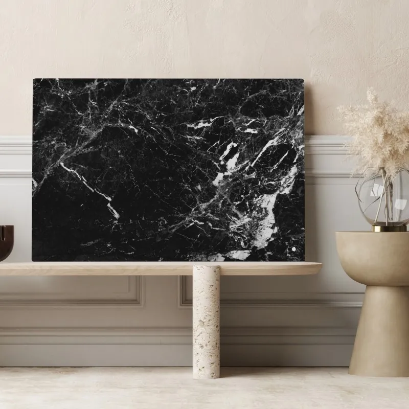 Obraz na płótnie czarny marmur z białymi żyłkami – Wallissimo® Obraz na płótnie czarny marmur z białymi żyłkami – Wallissimo®