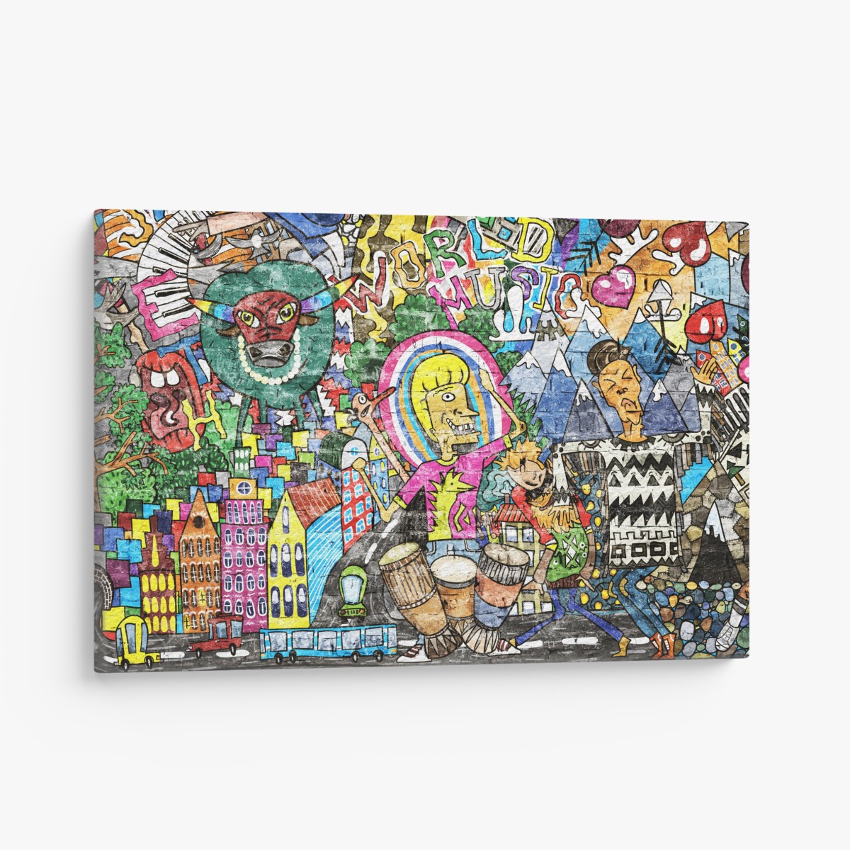 Canvas print colorful urban graffiti mural
