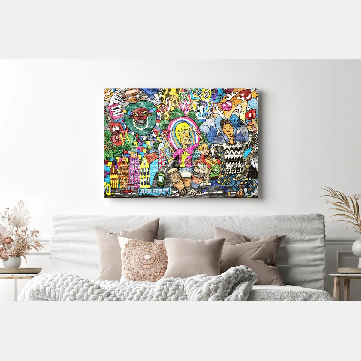 Obraz na płótnie kolorowy mural uliczny – Wallissimo® Obraz na płótnie kolorowy mural uliczny – Wallissimo®