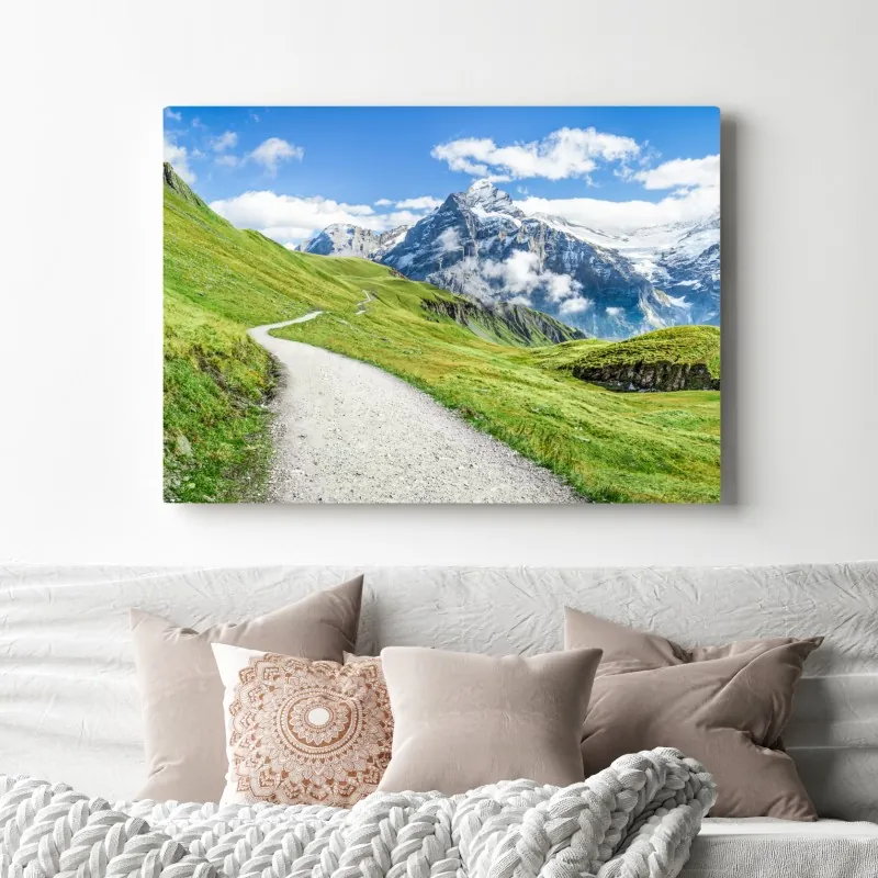 Obraz na płótnie alpejska ścieżka w górach – Wallissimo® Obraz na płótnie alpejska ścieżka w górach – Wallissimo®