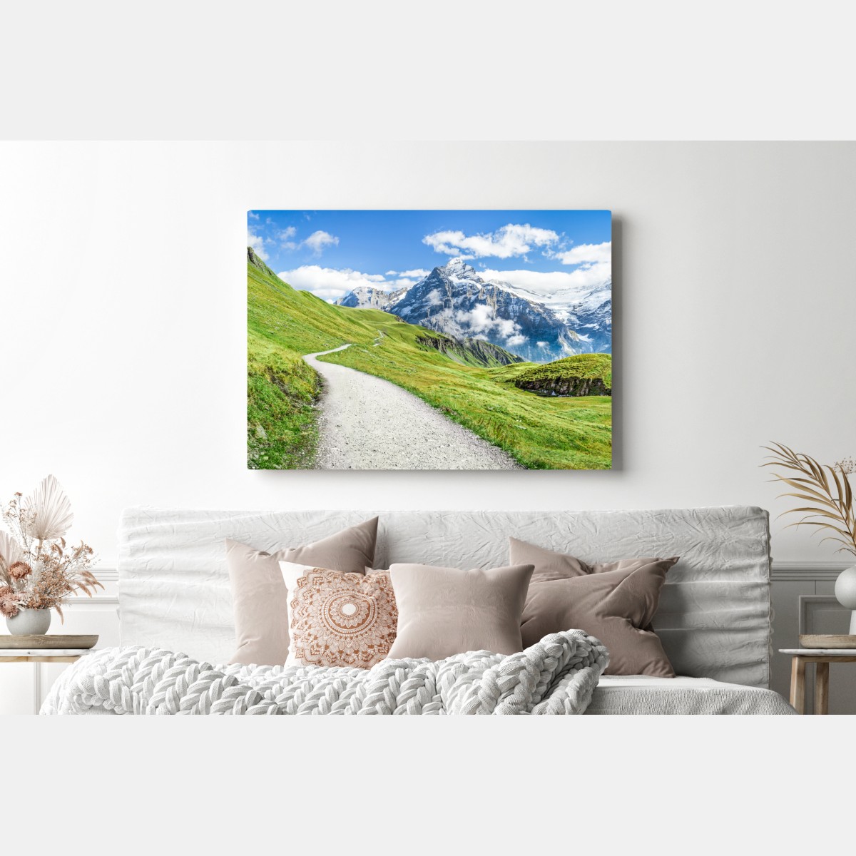 Obraz na płótnie alpejska ścieżka w górach – Wallissimo® Obraz na płótnie alpejska ścieżka w górach – Wallissimo®