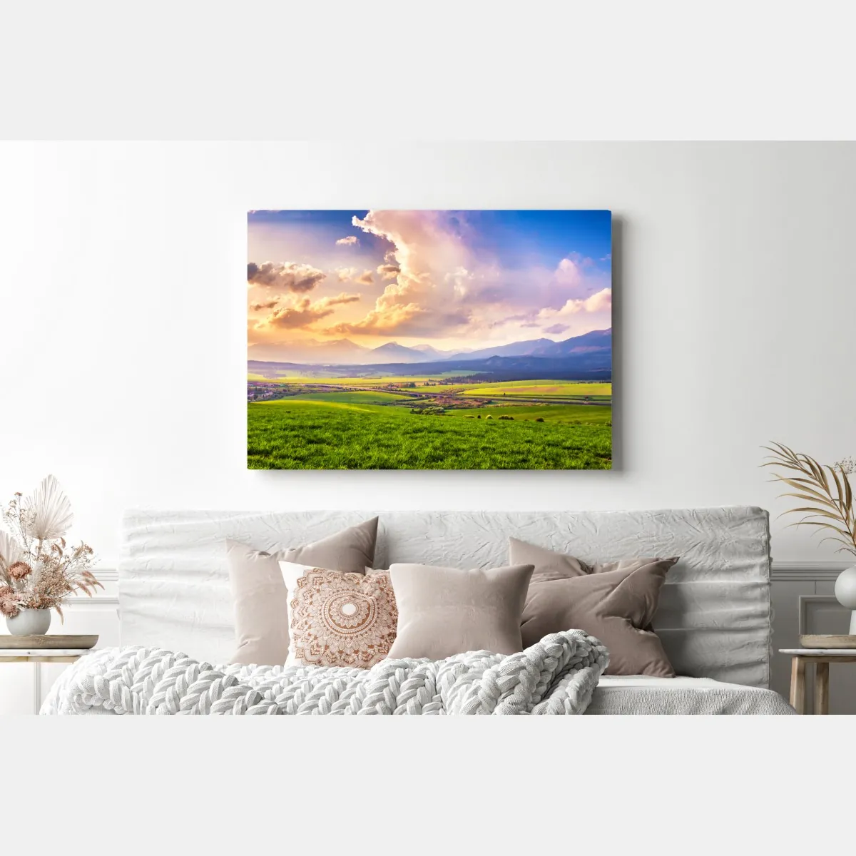 Obraz na płótnie panorama wiosennej doliny górskiej, Tatry Słowacja – Wallissimo® Obraz na płótnie panorama wiosennej doliny górskiej, Tatry Słowacja – Wallissimo®