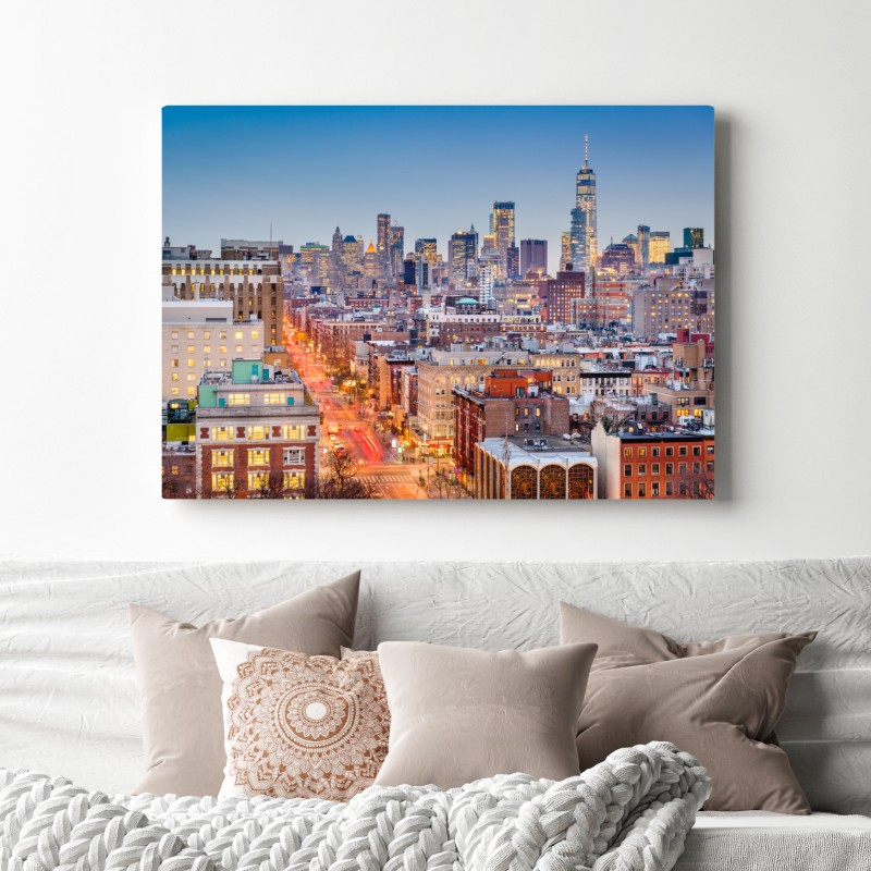 Obraz na płótnie Nowy Jork panorama miasta o zmierzchu – Wallissimo® Obraz na płótnie Nowy Jork panorama miasta o zmierzchu – Wallissimo®