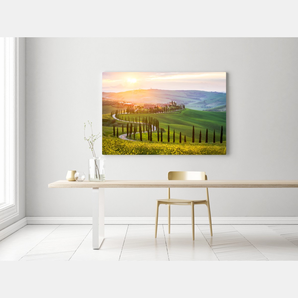 Obraz na płótnie wschód słońca w Toskanii – Wallissimo® Obraz na płótnie wschód słońca w Toskanii – Wallissimo®
