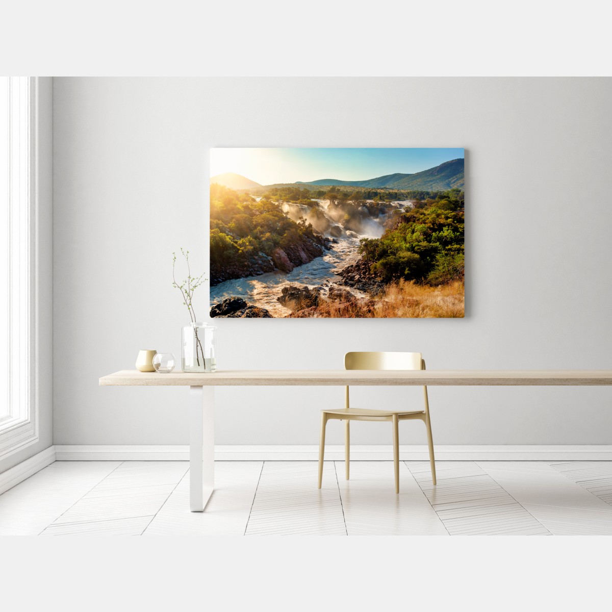 Obraz na płótnie wschód słońca nad Wodospadami Epupa – Wallissimo® Obraz na płótnie wschód słońca nad Wodospadami Epupa – Wallissimo®