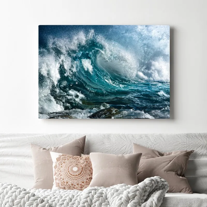 Obraz na płótnie turkusowa fala oceanu w ruchu – Wallissimo® Obraz na płótnie turkusowa fala oceanu w ruchu – Wallissimo®