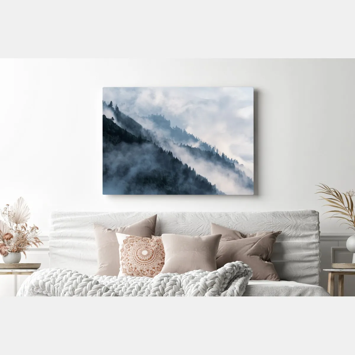 Obraz na płótnie mglista górska panorama – Wallissimo® Obraz na płótnie mglista górska panorama – Wallissimo®
