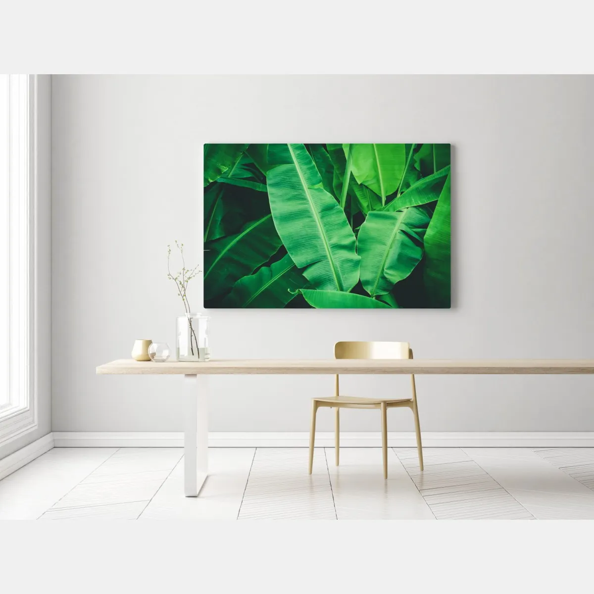Obraz na płótnie tropikalne liście bananowca – Wallissimo® Obraz na płótnie tropikalne liście bananowca – Wallissimo®