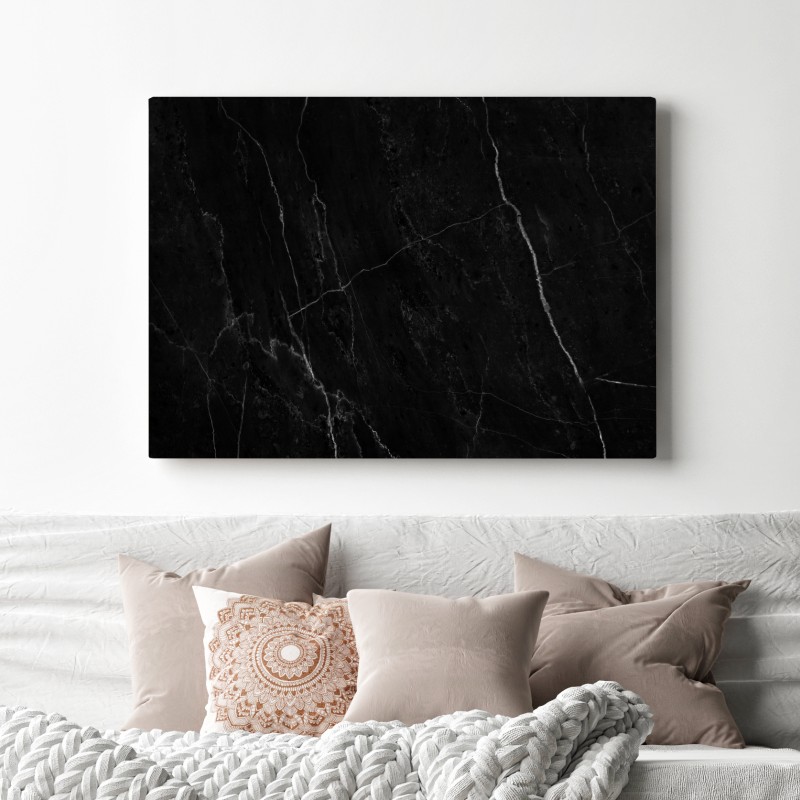 Obraz na płótnie czarny marmur z białymi żyłkami – Wallissimo® Obraz na płótnie czarny marmur z białymi żyłkami – Wallissimo®