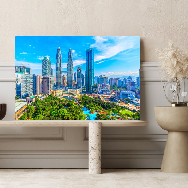 Obraz na płótnie Kuala Lumpur panorama z wieżami Petronas – Wallissimo® Obraz na płótnie Kuala Lumpur panorama z wieżami Petronas – Wallissimo®