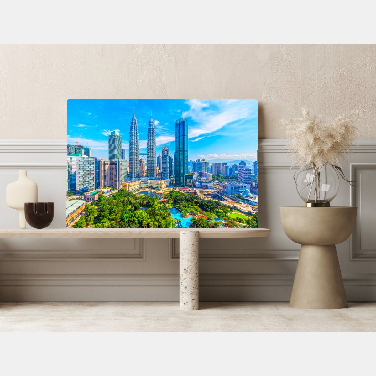 Obraz na płótnie Kuala Lumpur panorama z wieżami Petronas – Wallissimo® Obraz na płótnie Kuala Lumpur panorama z wieżami Petronas – Wallissimo®