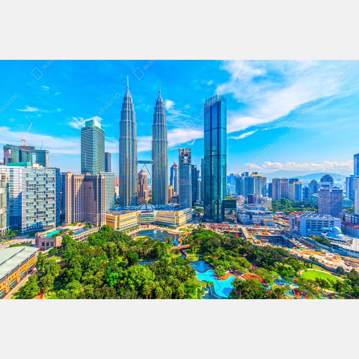 Obraz na płótnie Kuala Lumpur panorama z wieżami Petronas – Wallissimo® Obraz na płótnie Kuala Lumpur panorama z wieżami Petronas – Wallissimo®